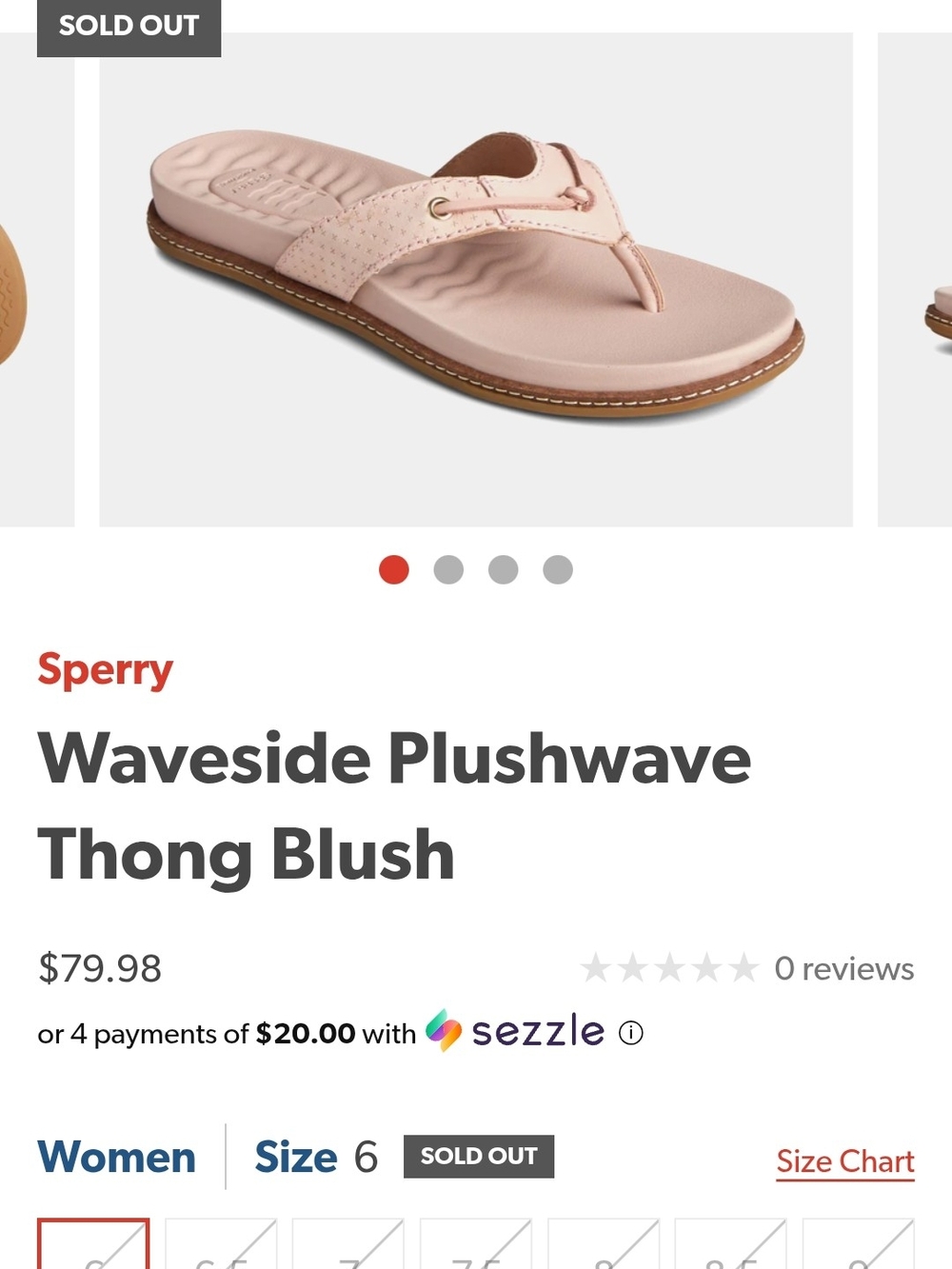 Sperry Plushwave Thong Women's Comfort Flip Flop New Without Tag- Size 9.5
